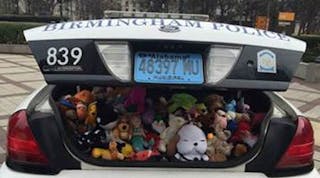 Mayer Electric and the Birmingham Police Department now outfit each patrol cars with stuffed animals and teddy bears to provide to children involved in these types of circumstances.