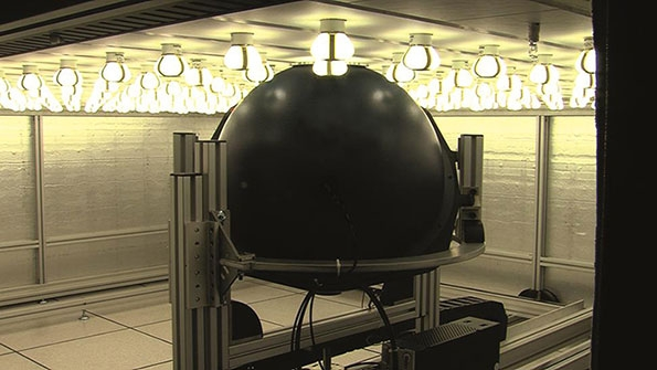 The lumen maintenance test apparatus LMTA in which lamps are operated continuously in a 45degC environment measures the relative lumen and chromaticity maintenance of up to 200 screwbased lamps