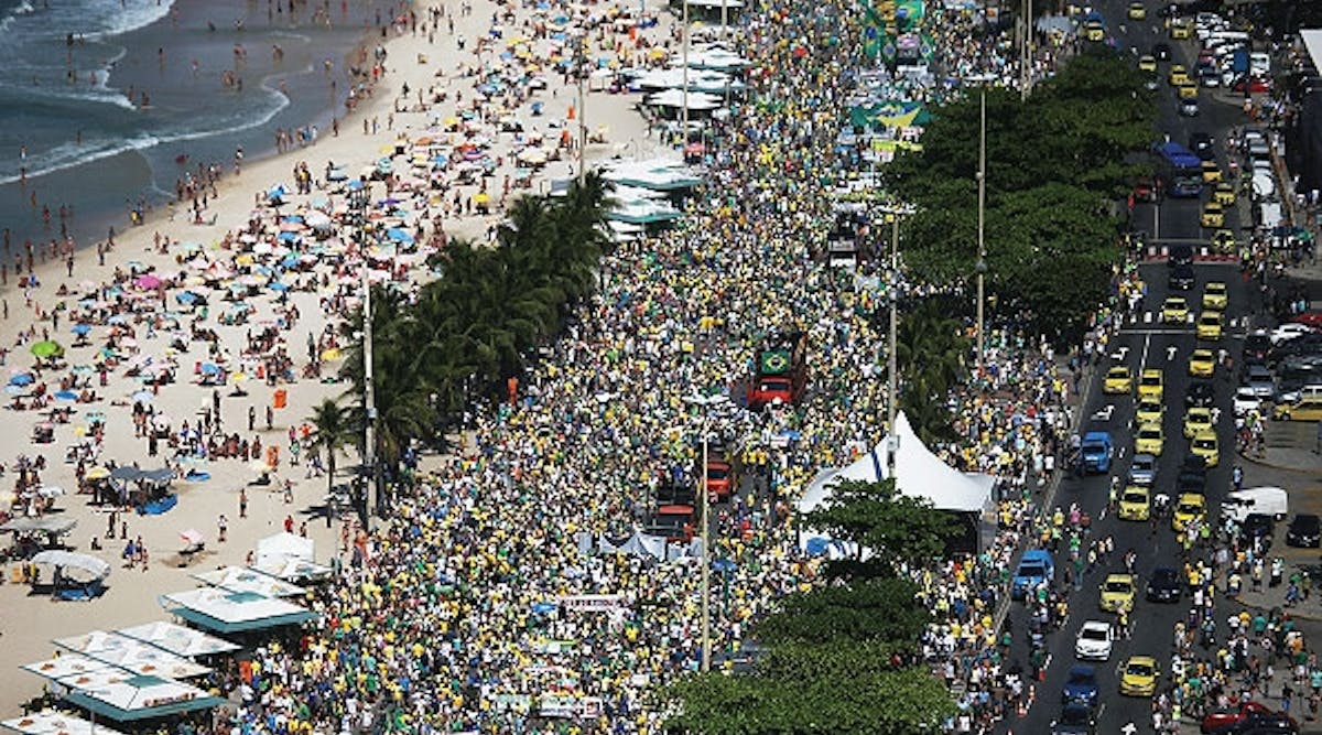 Protests in Rio de Janeiro, Brazil, Aug. 16, 2015, called for the ouster of President Dilma Rousseff following revelations of corruption involving the government and the oil company Rousseff chaired for seven years before being elected president.