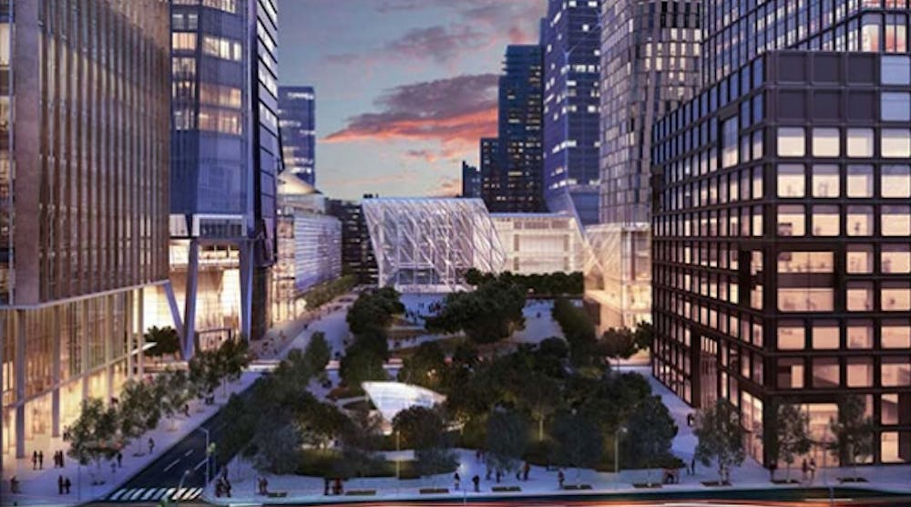 The development of Hudson Yards will create more than 23,000 construction jobs to build more than 17 million square feet of commercial and residential space, more than 100 shops, a collection of restaurants, approximately 5,000 residences and a 175-room luxury hotel, along with acres of public space.