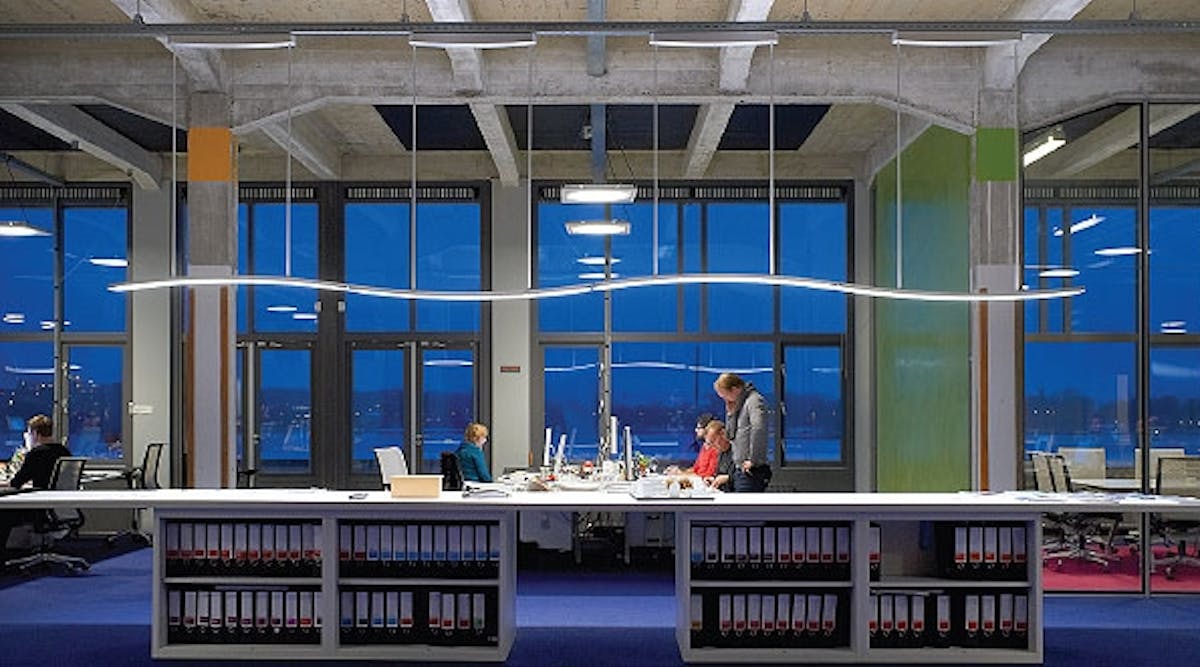 When Thomas Rau, founder of the Rau architectural firm in Amsterdam, talked with Philips Lighting about the new lighting system he envisioned for this office, he told them he wanted lighting that was customizable by the workspace and employee and, of course, highly energy efficient.