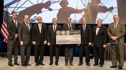 Mark Klein, co-president of Klein Tools, Greg Palese, vice president of marketing at Klein Tools presented the donation to John Grau, CEO of NECA, David Hardt, President of NECA, Geary Higgins, Vice President of NECA, Lonnie Stephenson, International President of IBEW, Jerry Westerholm, Assistant to the International President for Construction &amp; Maintenance and Business Development of IBEW, Jim Ross, Director, IBEW Construction and Maintenance Department of IBEW and Todd Stafford, Executive Director of The Electrical Training Alliance/NJATC.