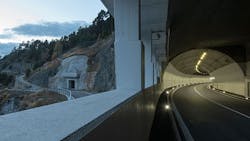 The Schallberg tunnel in the Swiss Alps near Brig Switzerland replaced its 1970s lighting system with state of the art LED lighting The Schallberg tunnel in the Swiss Alps near Brig Switzerland replaced its 1970s lighting system with state of the art LED lighting