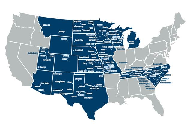 Border States coverage with addition of Kriz-Davis