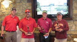 Jeremy Waanders and Mike Salinas of I-Pro Inc.; Brad Curtis of Curtis Electric; and George Gregory, retired electrician, were the winning foursome..