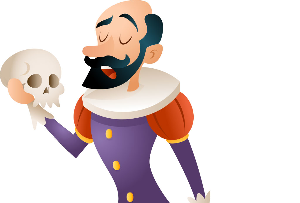 Actor on stage, Hamlet