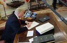 U.S. President Donald Trump signs tax reform bill, Dec 22, 2017