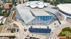 As Mercedes-Benz Stadium, the home of the NFL&apos;s Atlanta Falcons, opens for its inaugural season, more than 4,000 solar panels installed by Georgia Power across the campus will harness the power of the sun to produce renewable energy.