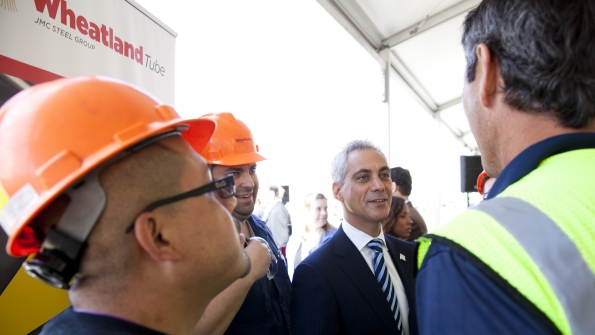 RahmEmanualvisitsWheatlandTube