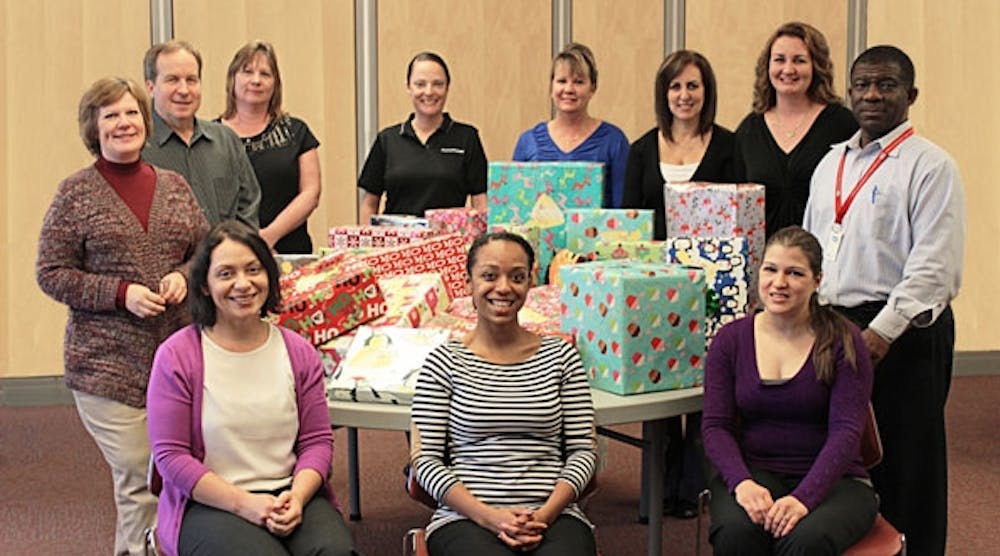 These CapitalTristate employees in Upper Marlboro, Md., purchased multiple gifts for a family of six children based on their requests and needs as part of the Angel Tree program.