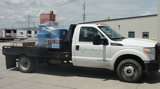 Kriz-Davis&apos; delivery trucks were on the road for a week bringing products to Pilger. Photo credit: Kriz Davis