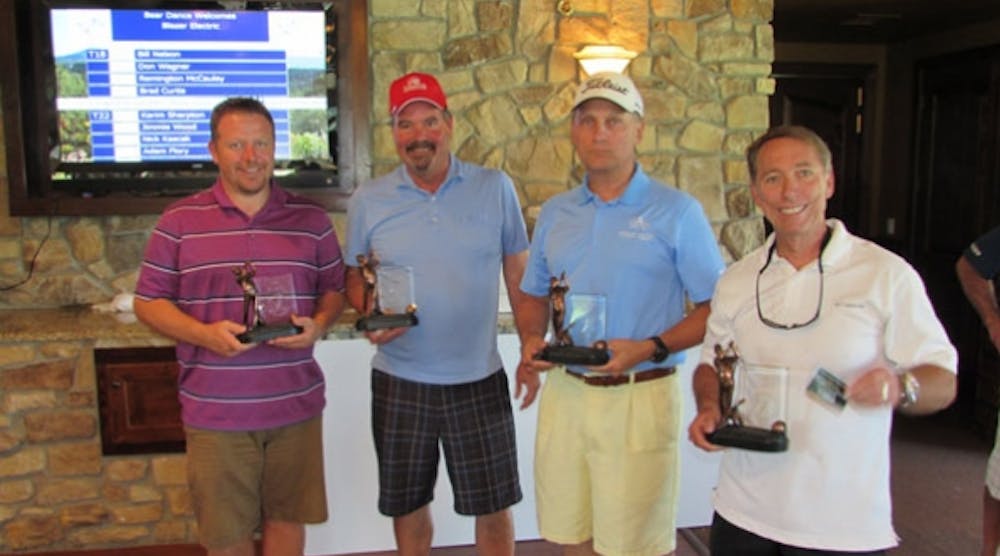 Pictured is the winning foursome (L-R) Daniel Stone-ASA, Dick Stone-ASA, Mickey Majchzak-American Lighting, and Rick Stocking-First Electric.