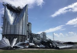 Many Iowa farmers witnessed their grain storage facilities nearly or completely destroyed, along with about 14 million acres of insured crops damaged by the Aug. 10 derecho, says a WHSV 3 report.