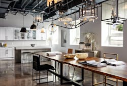 Dominion Lighting’s new showroom was designed with ample space where designers and residential customers can browse product catalogs, lay out color schemes, blueprints and other design material. Dominion Lighting’s new showroom was designed with ample space where designers and residential customers can browse product catalogs, lay out color schemes, blueprints and other design material.