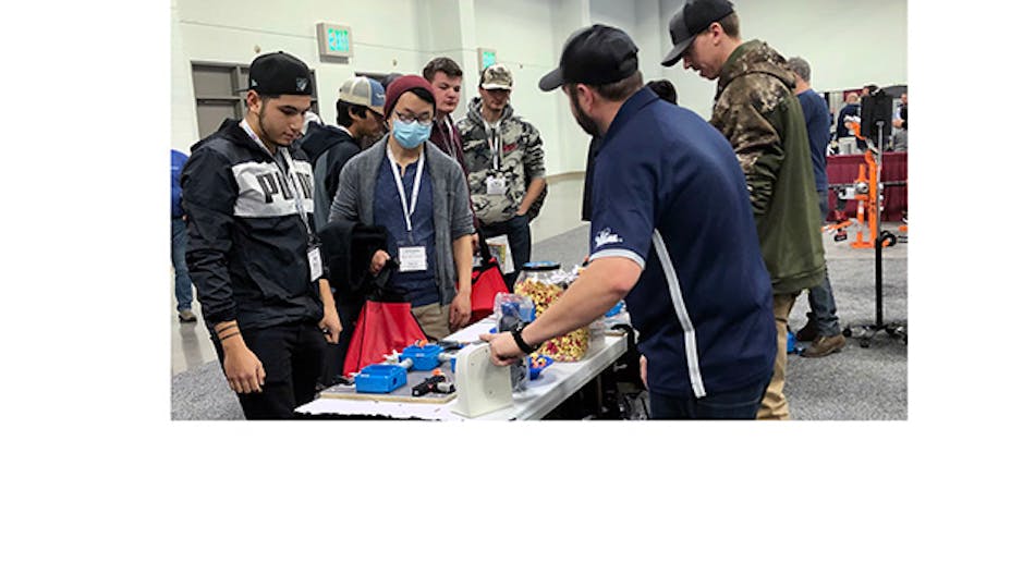 The Ideal Industries booth attracted plenty of students who wanted to compete in the Ideal National Championship wiring competition.