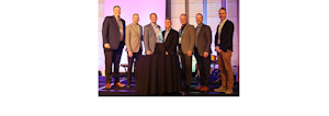 Winners of the 2021 NEMMY Partnership of the Year Award: Kris Haslam & the Lyle W. Williams Co. and Greg Janes and the Legrand team.