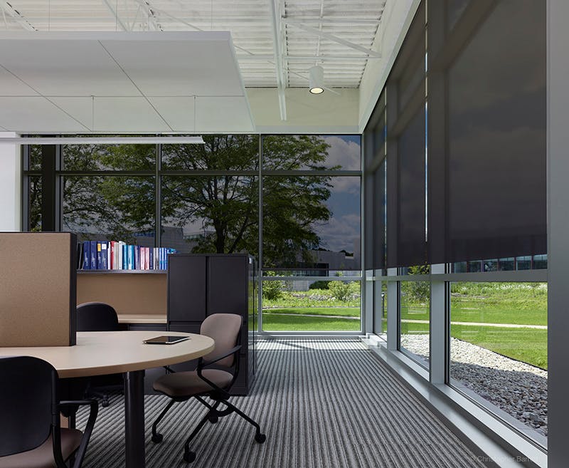 Lutron&rsquo;s lighting controls and shading systems can be programmed to factor daylighting into light levels. (Photo credit: Lutron)