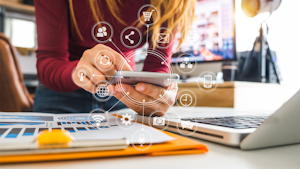 woman with smart technology