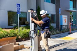 ChargePoint and the National Electrical Contractors association are working together to develop training programs for electricians to teach them how to install EV charging infrastructure. Photo credit: NECA &amp; ChargePoint