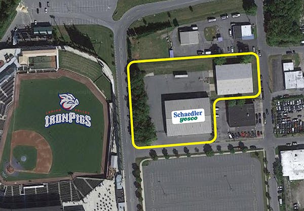 Schaedler Yesco&apos;s new Allentown location is across the street from the stadium for the Lehigh Valley Iron Pigs, the AAA minor-league team for MLB&apos;s Philadelphia Phillies.