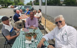 Lee (left) at a Swift Electrical Supply get-together. Lee (left) at a Swift Electrical Supply get-together.