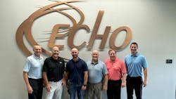 Photo (left to right): Chris Scarbrough, Springfield Electric, a Sonepar company, Rick Coltvet, Echo; Korey Lane, Echo;, Mitch Lane, Echo;, Andy Waring, Sonepar; and Kris Prebola, Sonepar. Photo (left to right): Chris Scarbrough, Springfield Electric, a Sonepar company, Rick Coltvet, Echo; Korey Lane, Echo;, Mitch Lane, Echo;, Andy Waring, Sonepar; and Kris Prebola, Sonepar.