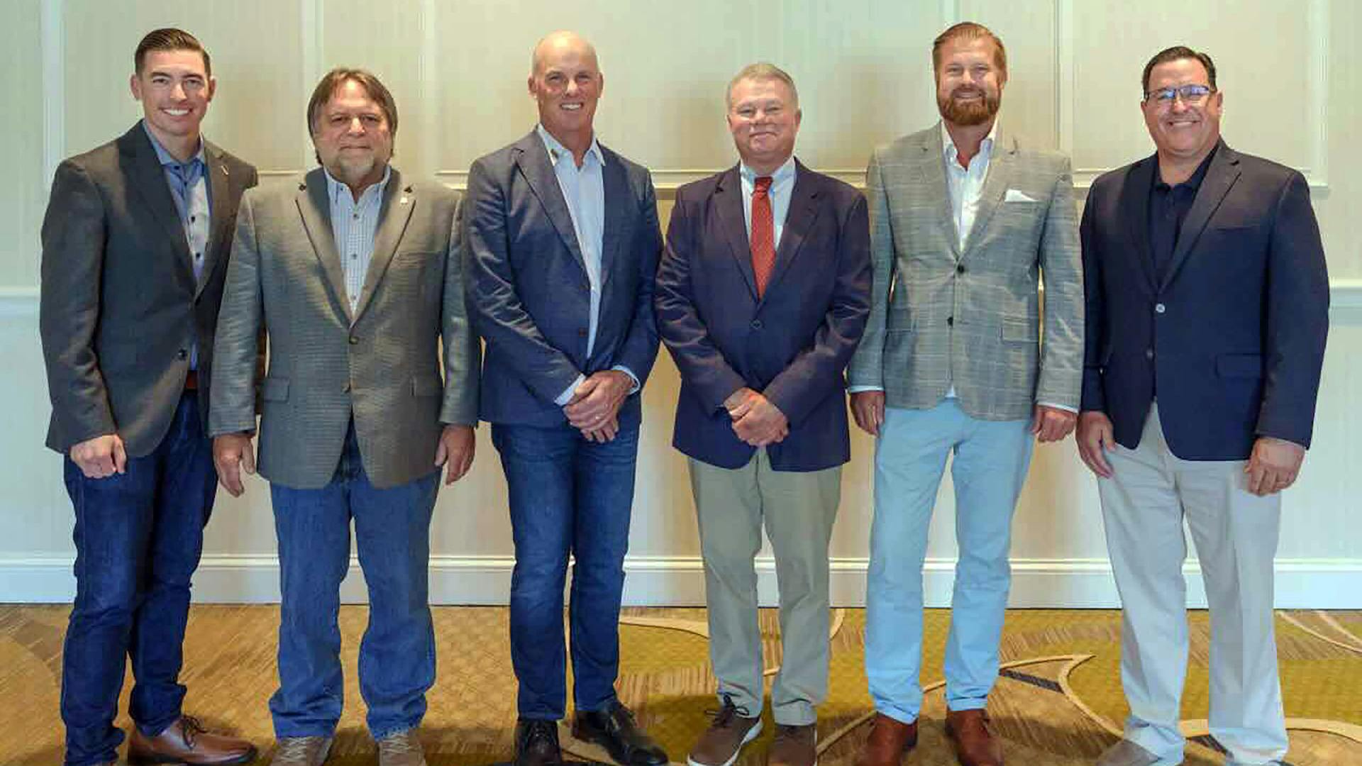 (Left to right): Paul Rossiter, Calvin Earp, Chris Culver, Barry Bullard, Mathis Menzel and Kevin Krupp.