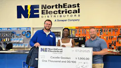 Cacelie Gooden (center) from the CREC Academy of Aerospace and Engineering, in Windsor, CT, was one of the scholarship winners. Cacelie Gooden (center) from the CREC Academy of Aerospace and Engineering, in Windsor, CT, was one of the scholarship winners.