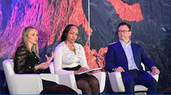 (Left-to right): IDEA's Racel Slade, Lucy Edosowam, Siemens and Sean Grasby. Wesco, discussed the real-world impact AI is already having on distributors, manufacturers, reps, electrical contractors and other end users.