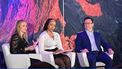 (Left-to right): IDEA's Racel Slade, Lucy Edosowam, Siemens and Sean Grasby. Wesco, discussed the real-world impact AI is already having on distributors, manufacturers, reps, electrical contractors and other end users.